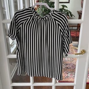 Loft black/white strip back tie Size M